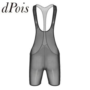 Suits Mens Swimwear SeeThrough Mesh Deep U Neck Bodysuit Wrestling Singlet Jumpsuit Nightwear Nightclub Costume