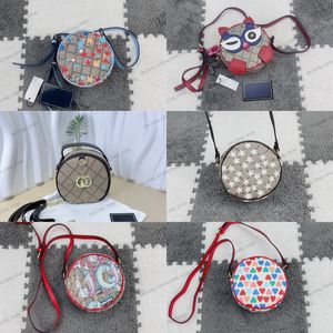 Jacquard Letter Designer Torba Crossbody dla dzieci Mini GBAG Okrągłe torby na ramię Złota klamra krzyżowa torba na ciało skórzane torebki Kobiet luksusowy mini torba