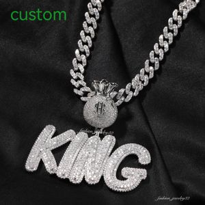 Hip Hop Custom Name Necklace Dollar Symbol Hook Body Letter ing Custom Necklace for Women Men