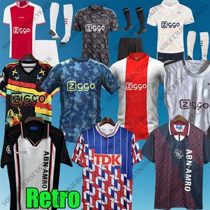 Aja Xs Retro Tadic 94 95 96 97 98 99 Futbol Forması Bassey Berghuis Ev Üçüncü Siyah Klaasse Nbergwijn Marley 1994 1995 Uzak Erkek Çocuklar Futbol Gömlekleri Vintage