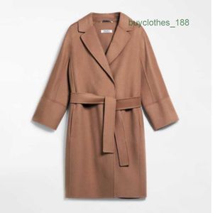 Damskie okopy luksusowy płaszcz mody wełniany mieszanki wełny designerskie japońskie i koreański wiatr długi kaszmirowy płaszcz noszenie maxmaras 6nx9