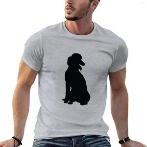 Herrtankstoppar Poodle Silhouette T-shirt Plus Size T-skjortor för en pojke vanlig män