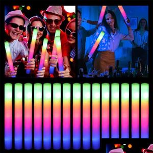 Andere Event -Partyversorgungen RGB LED GLOW FOOM BHEER TUBE Colorf Hell im Dunklen Geburtstag Hochzeitsfestival Dekorationen Drop DHMWZ
