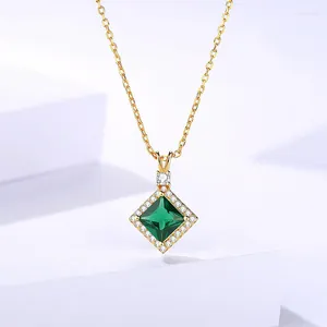 Chains 2024 Diamond Necklace Women Europe And The United States Trend Fashion S925 Sterling Silver Color Zircon Pendant Jewelry