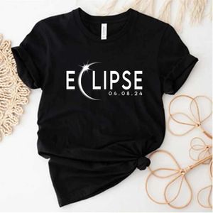 Kvinnors T-shirt 2024 Total Solar Eclipse 8 april Skjorta Harajuku Astronomy Lover Shirts North America Tour TS Astronomy Tops Unisex Casual Tops T240507