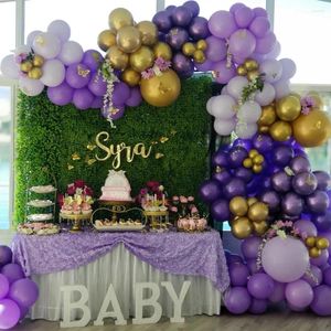 Party Decoration Butterfly Gold Purple Balloon Garland Arch Kit Birthday Girl Baby Shower Latex Balloons Chain Wedding Supplies