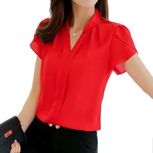 Women's Blouses Shirts Women Tops And Blouses Women Summer Shirts Chiffon Blusas Femini OL Short White Blouse Ladies Clothes jer De Moda 2024 d240507