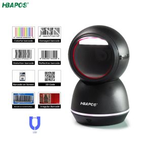 Scanners Barcode Scanner 2D Bildplattform Hochleistungsscanner 1D 2D QR -Code Reader Desktop USB Omnidirectional Barcode Scanner