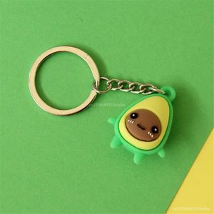 Keychains Lanyards Mini Avocado Obst Schlüsselkette Gummi -Lebensmittel Keyring Kaii Bag Charms Freund Liebhaber Freund Geschenk für Frauen Accessoires