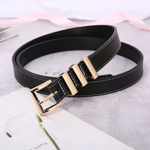 Designer Belt Woman belts 23mm Width High Quality Designer Belts Pin Buckle Womens Waistband 2 color optional black belt extravagant cowhide Leather Belt