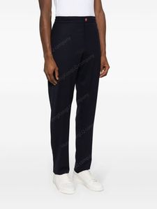 Designer Mens Pants Kiton Logo-Patch Cotton avsmalnande byxor för man Casual Long Pant Navy Blue
