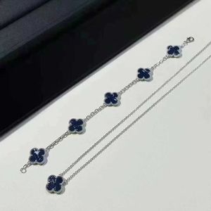 Brand originality Van Precision Edition Five Flower Four Leaf Grass Necklace Bracelet Womens Light Luxury Peter Stone Handpiece Clavicle Chain Gift jewelry