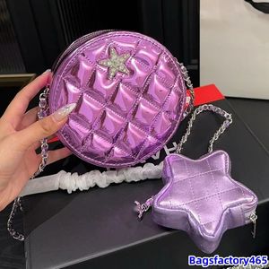 Chanei klassischer Strasssternstar 2-in-1-Umhängetaschen Frankreich Brand gesteppte kreisförmige Crossbody-Tasche Luxusdesigner Hochwertiges echtes Leder