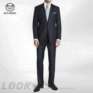 Męskie garnitury Blazers Mens Premium Set - Business Professional Formal Clothing Idealne do pracy i ślubu 50% wełny spersonalizowane 20 rozmiarów Q240507
