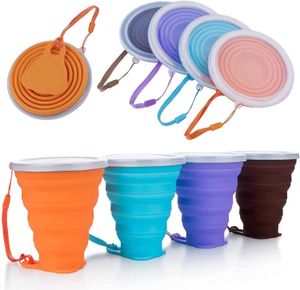 Copos pratos utensílios de silicone xícara dobrável e estressável garrafa de água fofa para ar livre de garrafa de chá de chá de chá de chá de chá de garrafa de água Cupl2405