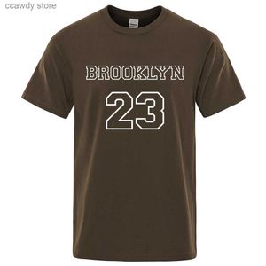 Erkek Tişörtler Brooklyn 23 ABD Şehri Strt Tter T-Shirt Erkekler Vintage yüksek kaliteli t giyim pamuk yaz üstleri harajuku büyük boy H240507