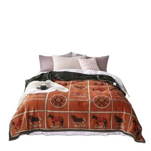 Set di biancheria da letto a griglia invalvet flanella spessa copertura corallo inverno coperte morbide super calde lancio per divano J240507