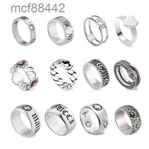 Mens Womens Designer Rings Double-g Shape Silver Couples Ring High-quality Version Spot Wholesale Luxury Jewelry