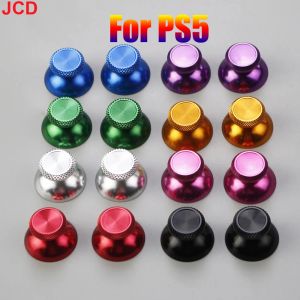 Högtalare jcd 1pair = 2st aluminium metall analog joystick thumb pinn grepplock för ps5 controller gamepad rocker caps thumbstick accessoarer