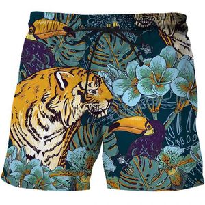 Shorts Fashion Animel Men's Tiger 3D Printed Pattern Shorts Mens Outdoor Leisure Sports High Quality Quick-drying Beach Pants Men Gym ShortsL2405