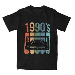 Men's T-Shirts 1990 Cassette Tape T-shirt Mens Retro Street Clothing Cotton T-shirt Summer O-Neck Harajuku T-shirt Printed Plus Size ClothingL2405