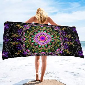 Banhos Toalheiro de toalhas de praia de tamanho grande, Boho Mandala Cool Viagem Piscina Toalha, areia leve grátis Toalhas de viagem rápida seca