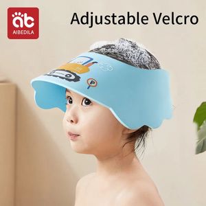 AIBEDILA Adjustable Baby Shower Hat Waterproof Ear Protection Shampoo Hat Childrens Shower Head Cover Baby Care Hat 240506