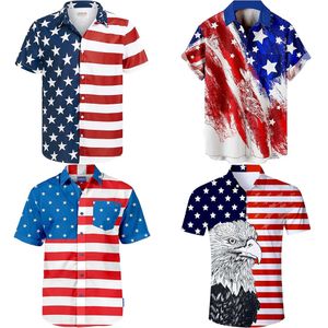 2024 Casual Men Shirt Designer de roupas masculinas Blusa do sol Estrela listrada estampada de mangas curtas Camisas de pescoço de fashion férias praia