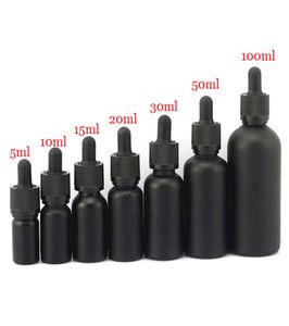 전체 20pcs 10ml 30ml 블랙 프로스트 유리 드롭퍼 병 에센셜 오일 용기 E 액체 빈 병 4589957