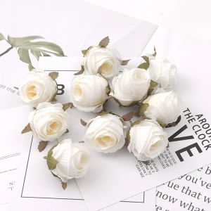 Wreaths 50pcs 4cm White Rose Bud Bud