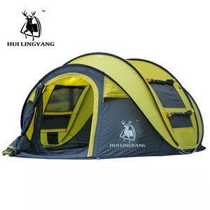hui lingyangスローテント屋外自動テントを投げるポップアップ防水キャンプハイキングテント防水大家族テント240507