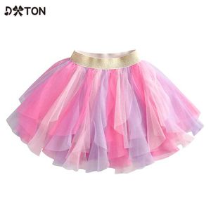 tutu klänning dxton nya flickor kjol lapptäck tutu kjol pettiskirts födelsedagsfest flickor kläder vår och vinter kjol barn vestidos d240507