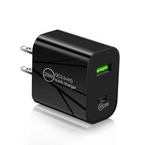 2024 Universal 2.4a 20w portas duplas tipo C USB-C PD UE Us Adaptadores de energia do carregador de parede para iPhone X XS max 11 12 13 14 15 Pro Samsung Tablet Pce