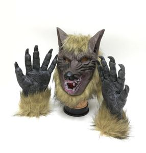 Halloweenowa maska ​​wilkołakowa rękawiczki wilkołakowe przerażające wilk kostium terror Devil Fancy Hepar Sukiena impreza Props Wolf HEUNGEAR Rękawiczki ME1941296