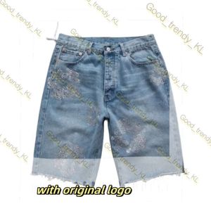 Designer Shorts Men's Luxury Casual High Quality Denim Short Trousers Men Purple Jeans Jean Men Pant Straight Design Streetwear Flower Jeans Short Summer Spring 955