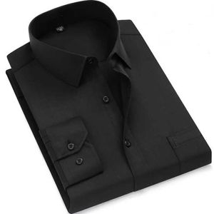 Camisas de vestido masculino vestido masculino casual camisa de trenó longa sarja branco azul cinza camisa preta para homens camisas de marca social 6xl 7xl 8xl 9xl gozbkf d240507
