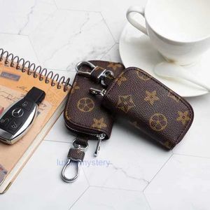 Keychains Lanyards Designer- Car Key Case Male Pu Leather Keys Holder Women Smart Housekeeper Zipper Keychain Case Car Key Pouch Bag Car Key Wallet