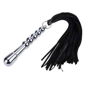 Metal Handle Anal Plug Leather Whip Adult Games Spanking Slave Fetish Flogger Whips Sex Toys For Coples Women BDSM Bondage Tools