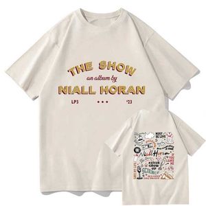 남자 티셔츠 Niall Horan Merch The Tour Niall Horan 2024 티셔츠 유니esx 스트트웨어 면화 TS 셔츠 짧은 슬브 옷 T240506