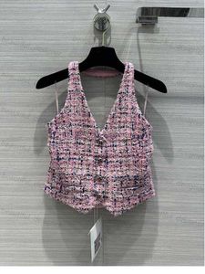 Designer di lusso giubbotto per giubbotto da donna per estate femminile Nuovo piccolo scollo a v-scollo a v-collo corto