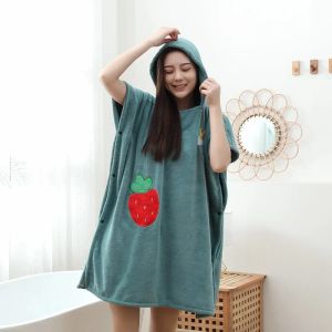 Towels Wearable Microfiber Bathrobe Woman Shower Female Soft Bath Towel for Adults for Home Textiles Bath and Sauna Towels Bathroom