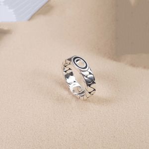 Ringos de designer Rings Letter G LOGO Silver Wedding Ring Luxury Man Women Fashion Jewelry Metal Rings 88