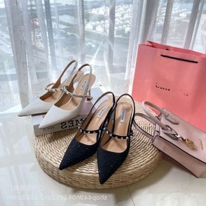 designer sandals chenel chlooe yl shoes Water Diamond Pointed Hollow Thin Heel Sandals Early Spring Fairy Shoes