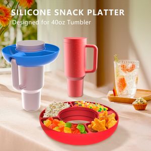 BPA free silicone Snack Bowl for 40oz Tumbler with Handle Silicone Reusable Tumbler Snake Tray Compatible with 40oz tumblers Resusable Snack Ring