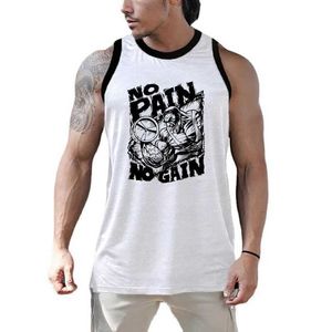 Tanques masculinos não dor sem dor na ginástica colete de muscão de ginástica malha rápida seca sleveless de camiseta legal de camiseta masculina tanque de tanques musculares y240507