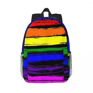 Backpack LGBT Camisa de bandeira do orgulho gay 2024 Mochilas adolescentes Bookbag Cartoon Salfas escolares Bolsa de ombro de mochila de viagem