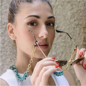 Eyeglasses chains Eyeglass Chain Blue Acrylic Chain with Gold Color Plated Sunglass Holder Strap Lanyards Women Necklace Accessory