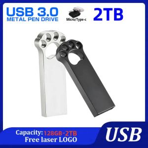Laufwerke 2TB USB3.0 Flash -Laufwerke Hochgeschwindigkeits -Metall Pendrive 1 TB Tragbare wasserdichte Memoria USB -Flash -Scheibe für Computerspeichergeräte