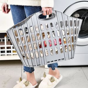 Folding Dirty Clothes Basket Laundry Basket Multifunctional Portable Dirty Clothes Basket Foldable Wall Mounted Storage Basket 240506