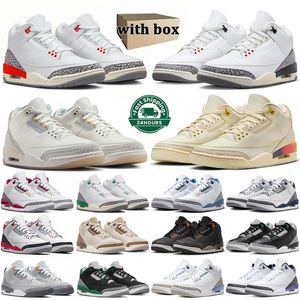 Jump Man 3S Basketball Shoes Men Women White Presment Fire Red Ivory Midnight Navy Palomino Georgia Peach True Blue Mens Outdoors Trainers Sports Size 36-47
